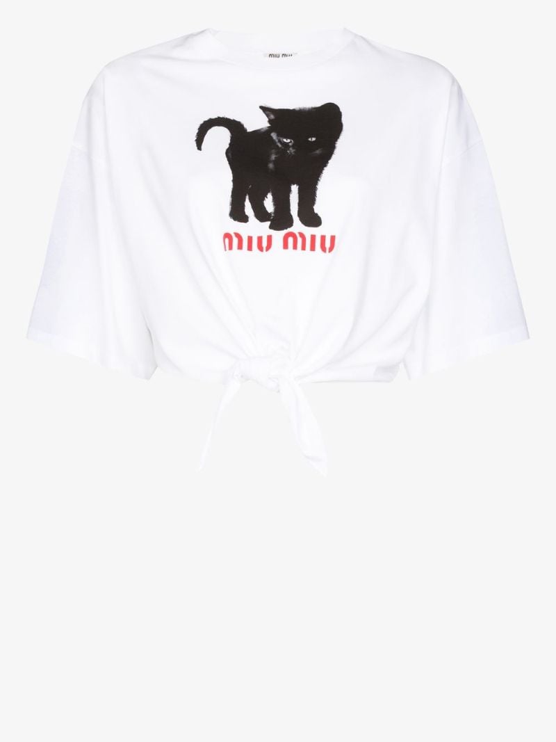 Cat Logo Cropped T-shirt