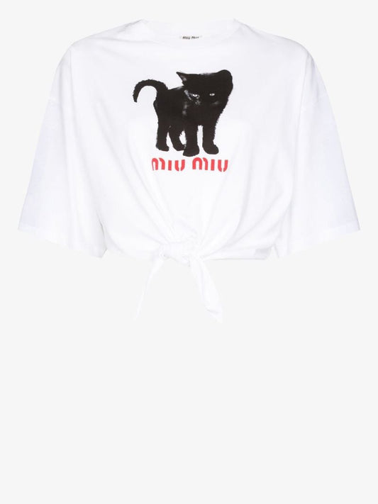 Cat Logo Cropped T-shirt