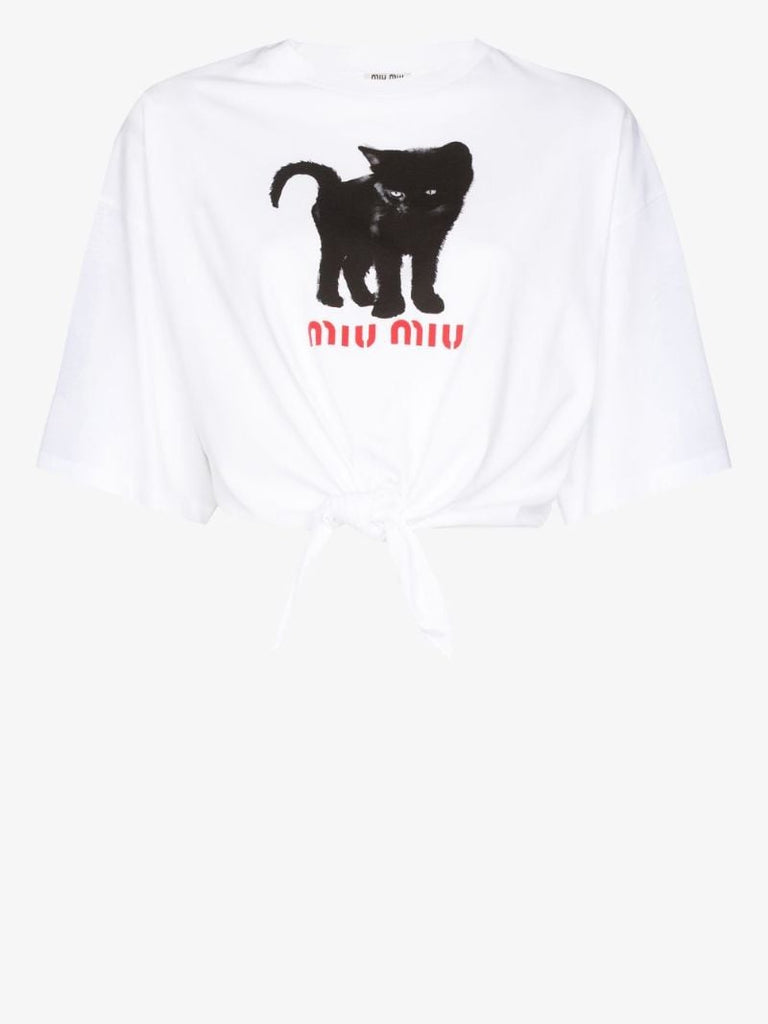 Cat Logo Cropped T-shirt