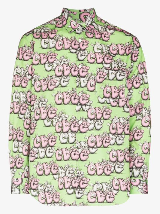 X Kaws Printed Cotton Shirt