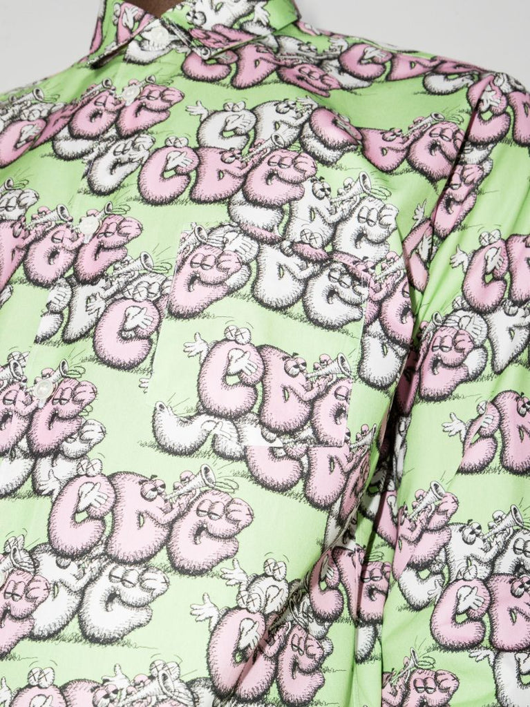 X Kaws Printed Cotton Shirt