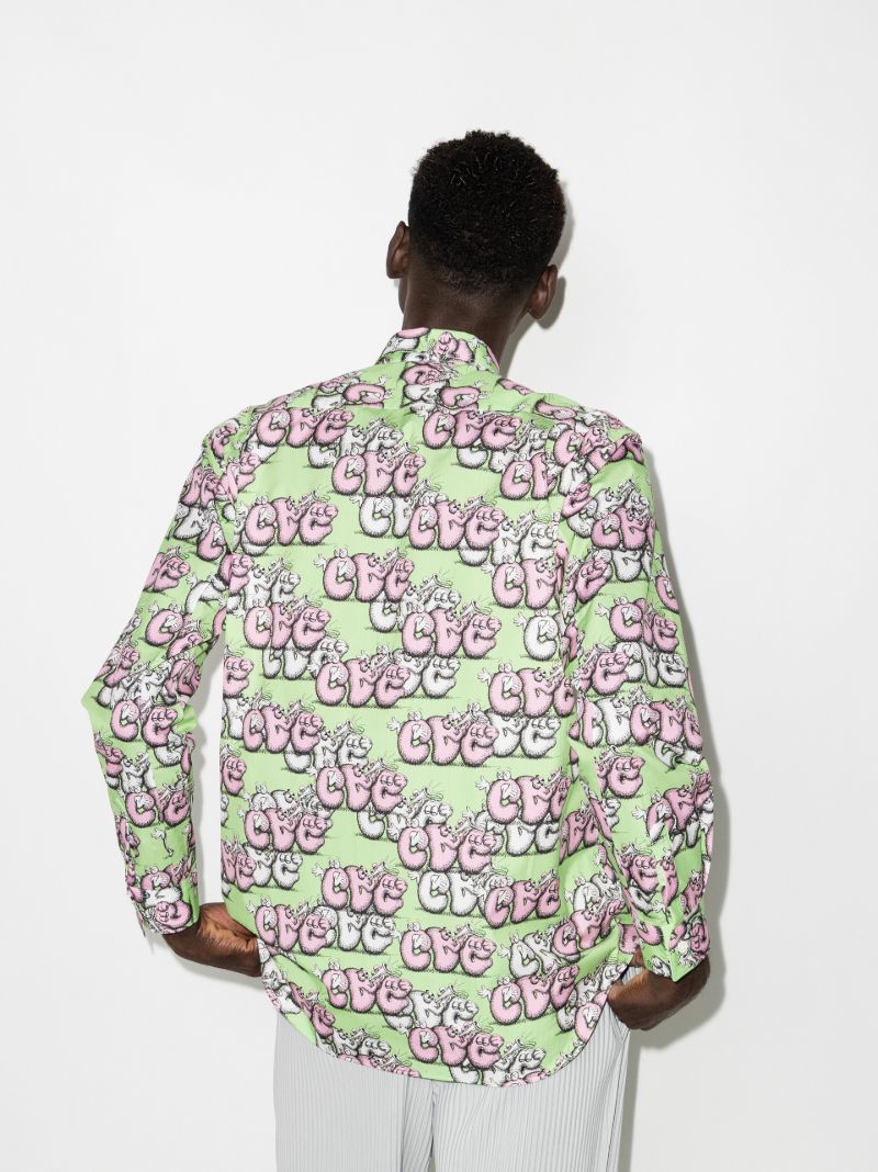 X Kaws Printed Cotton Shirt