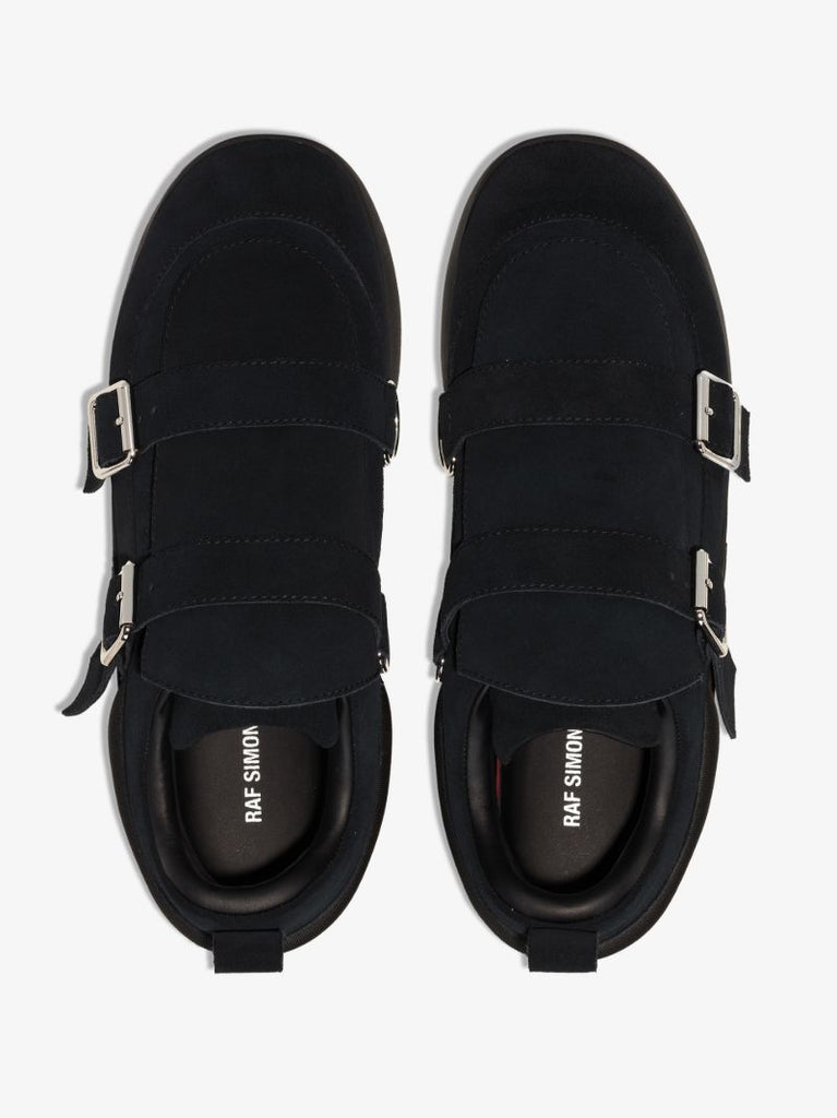 Black Antei-22 Buckled Suede Sneakers