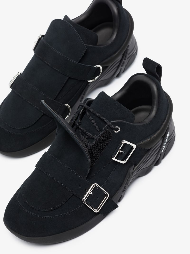Black Antei-22 Buckled Suede Sneakers