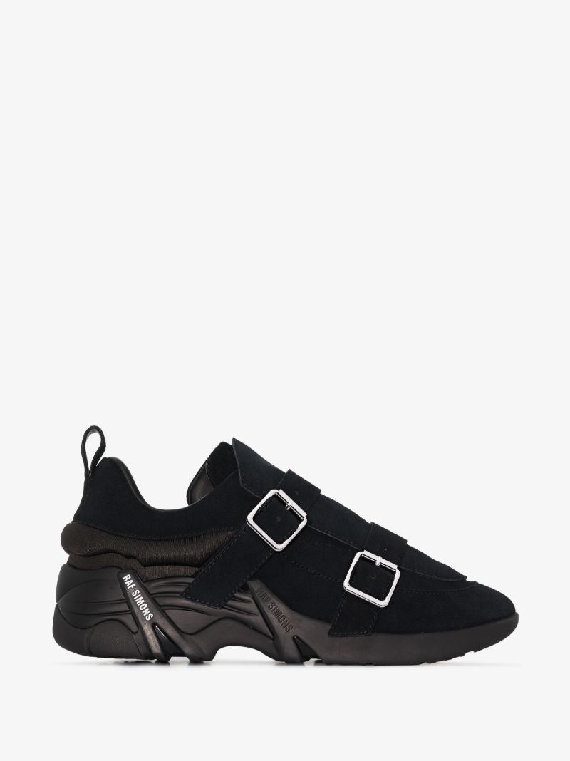 Black Antei-22 Buckled Suede Sneakers