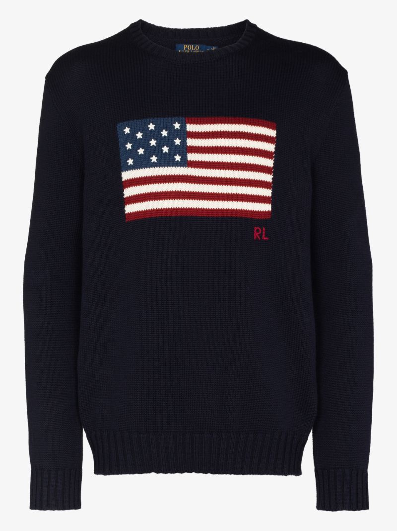 Flag Intarsia Knitted Sweater