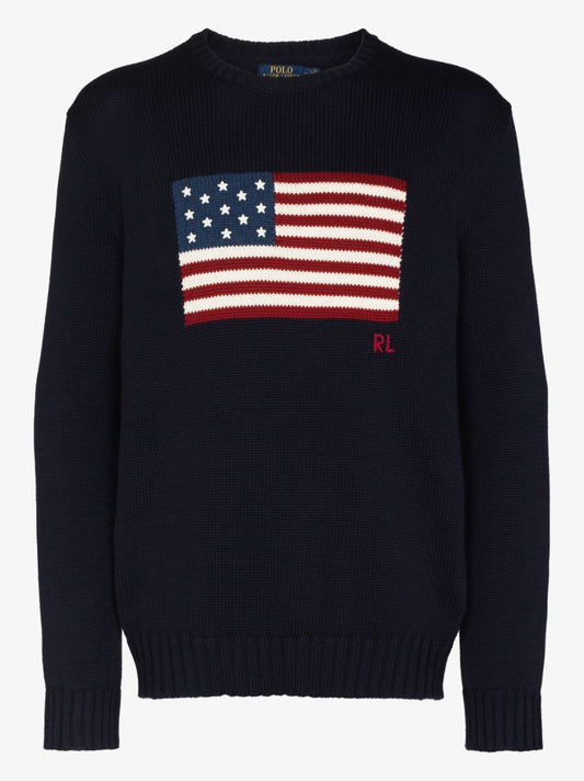 Flag Intarsia Knitted Sweater