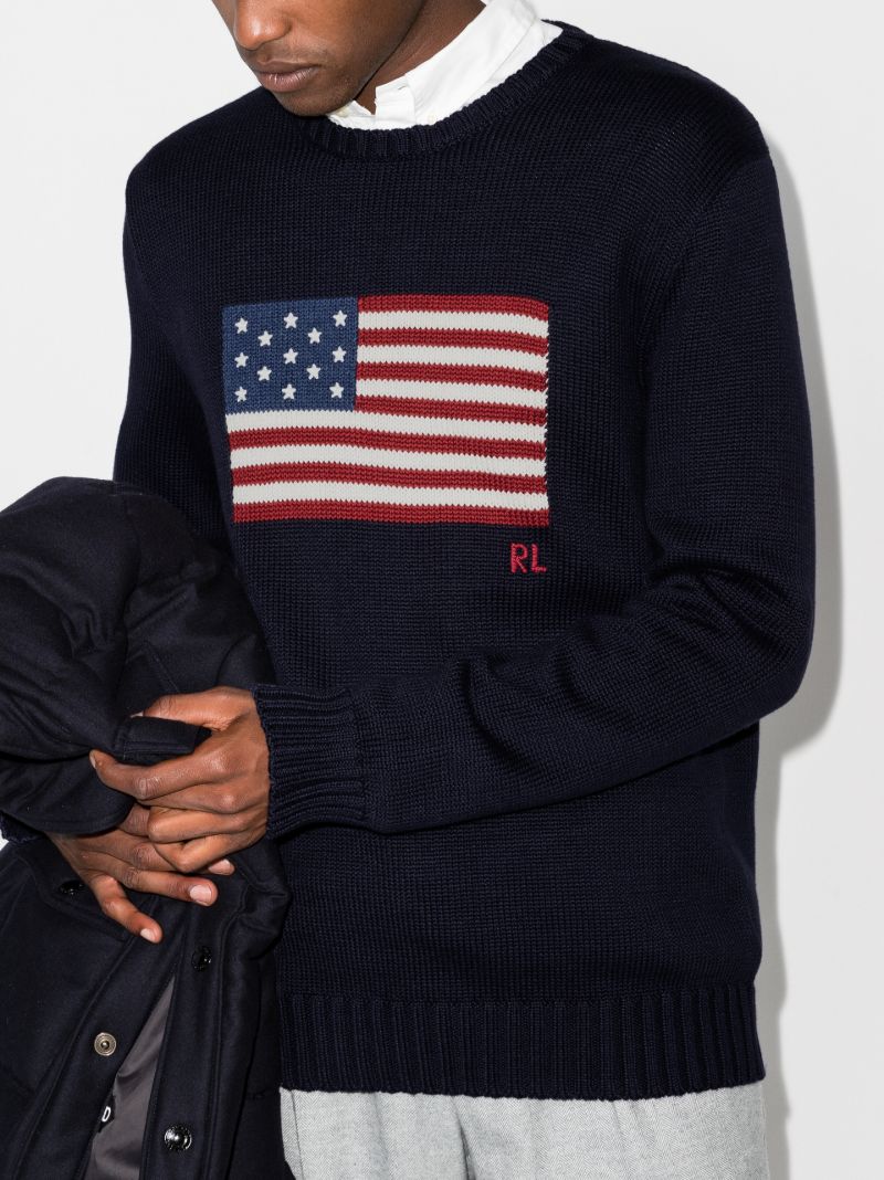 Flag Intarsia Knitted Sweater