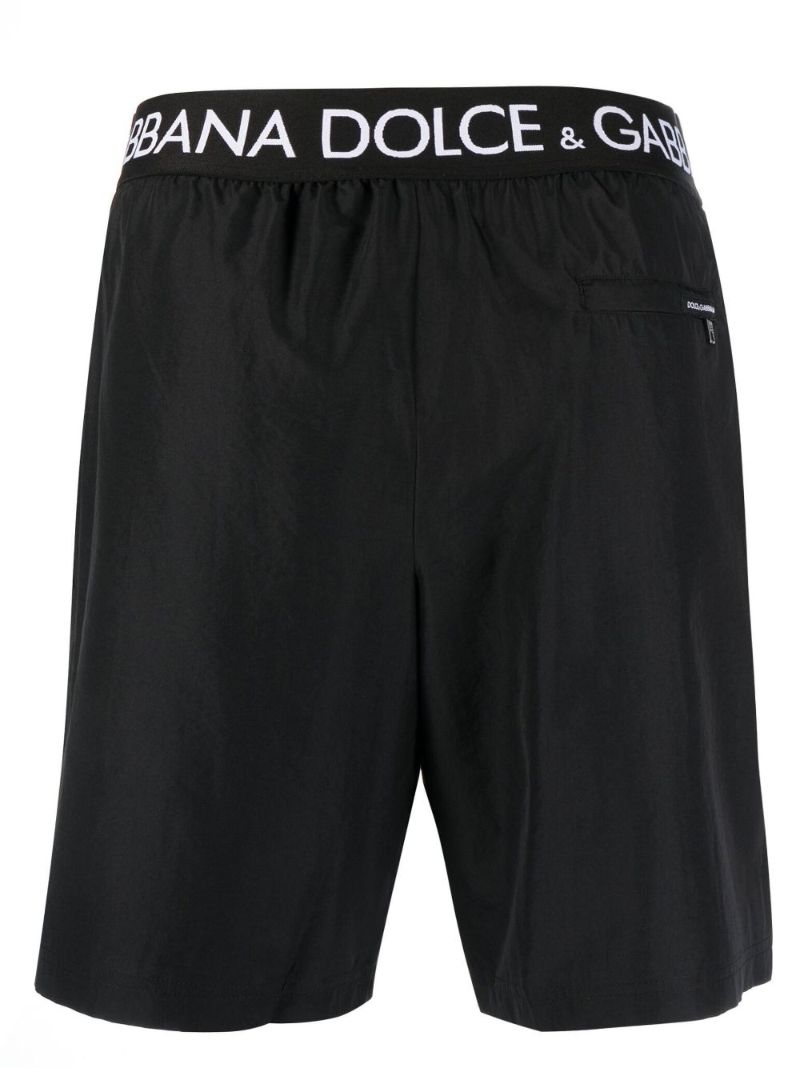 Black Logo Waistband Swim Shorts