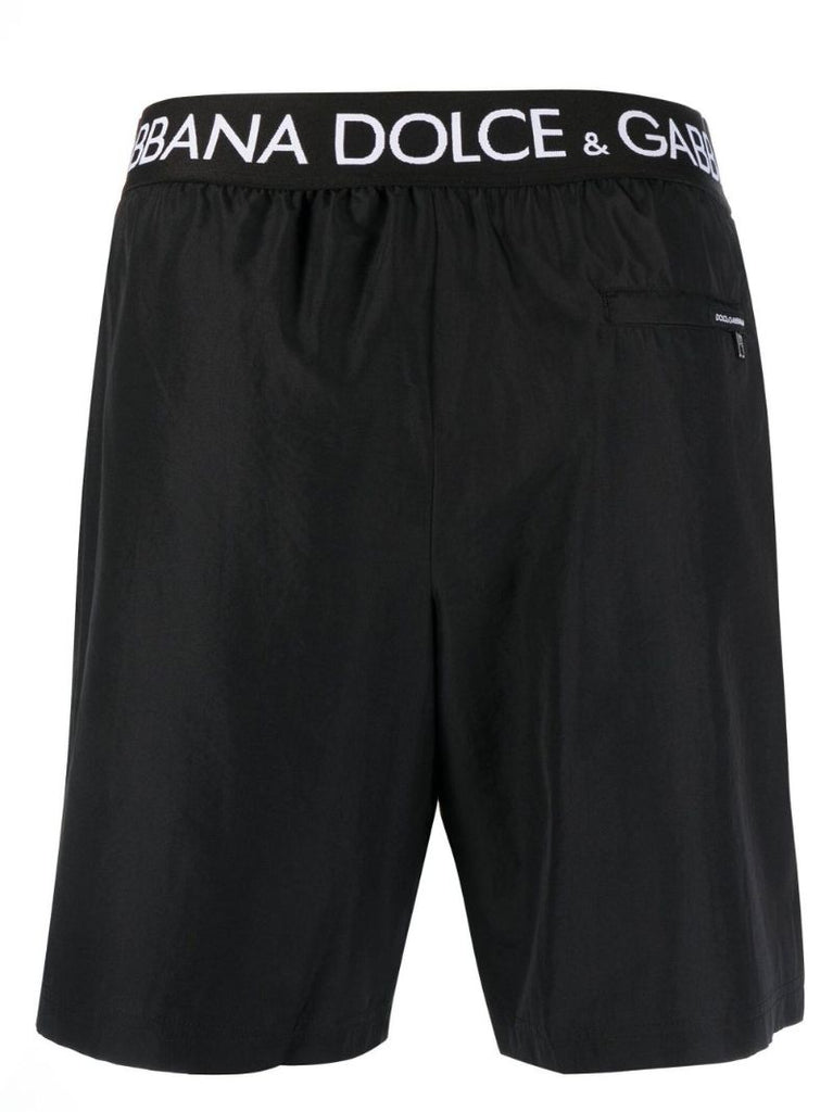 Black Logo Waistband Swim Shorts