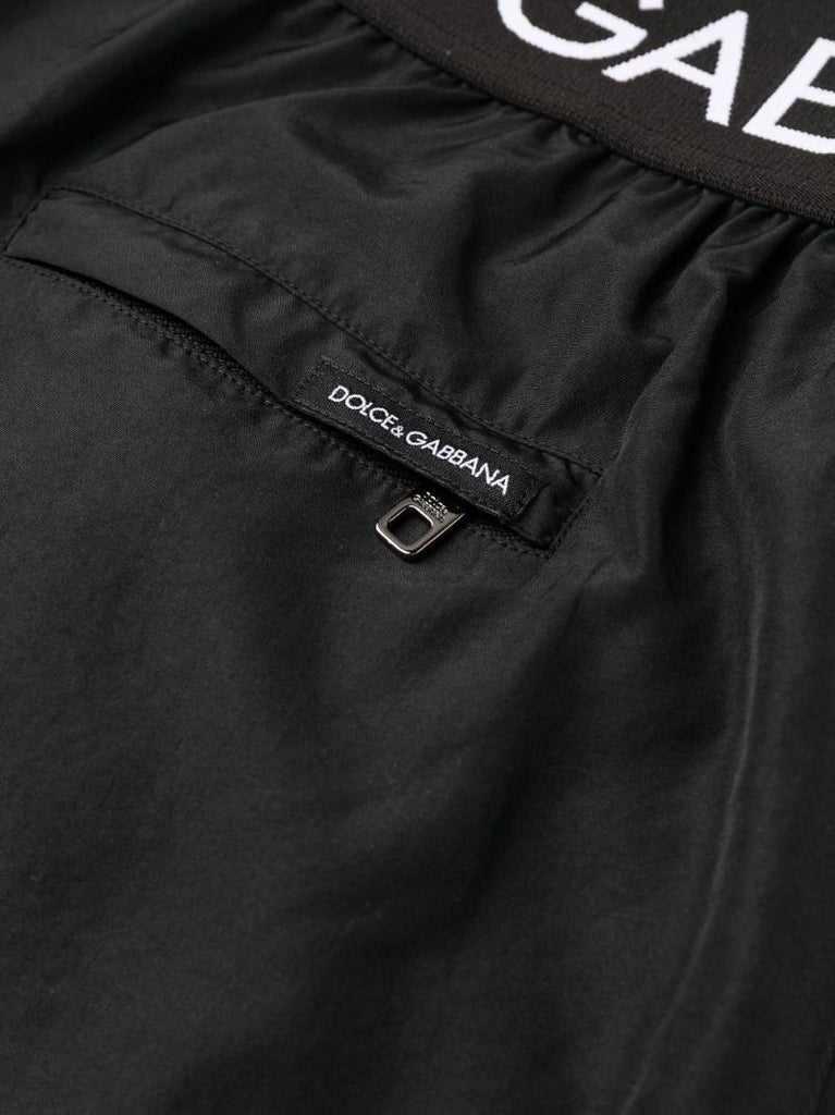 Black Logo Waistband Swim Shorts
