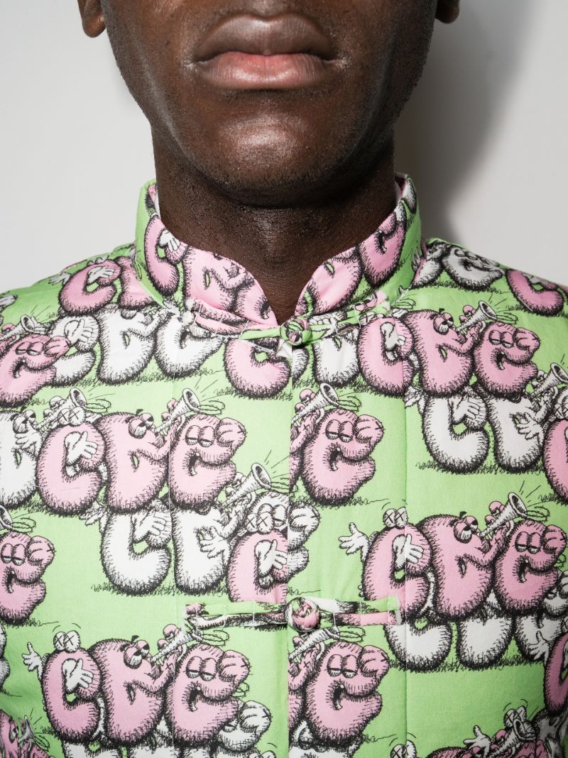X Kaws Cartoon Logo Print Gilet
