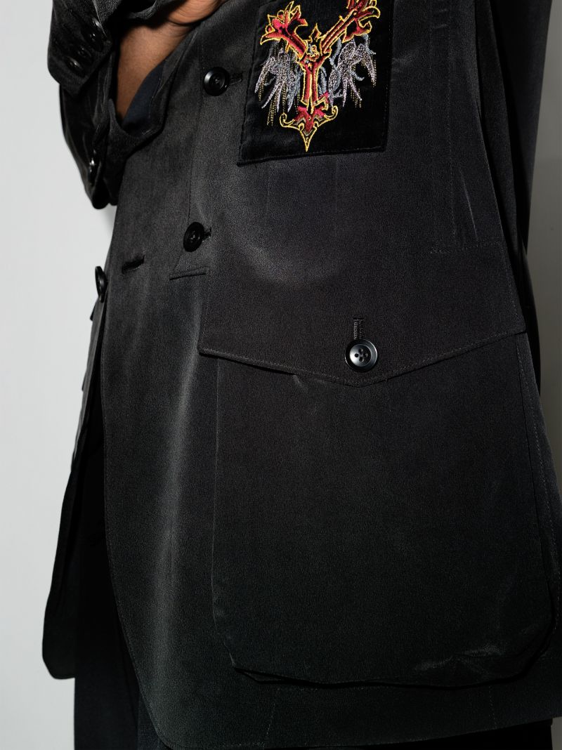 Embroidered Chest Patch Blazer