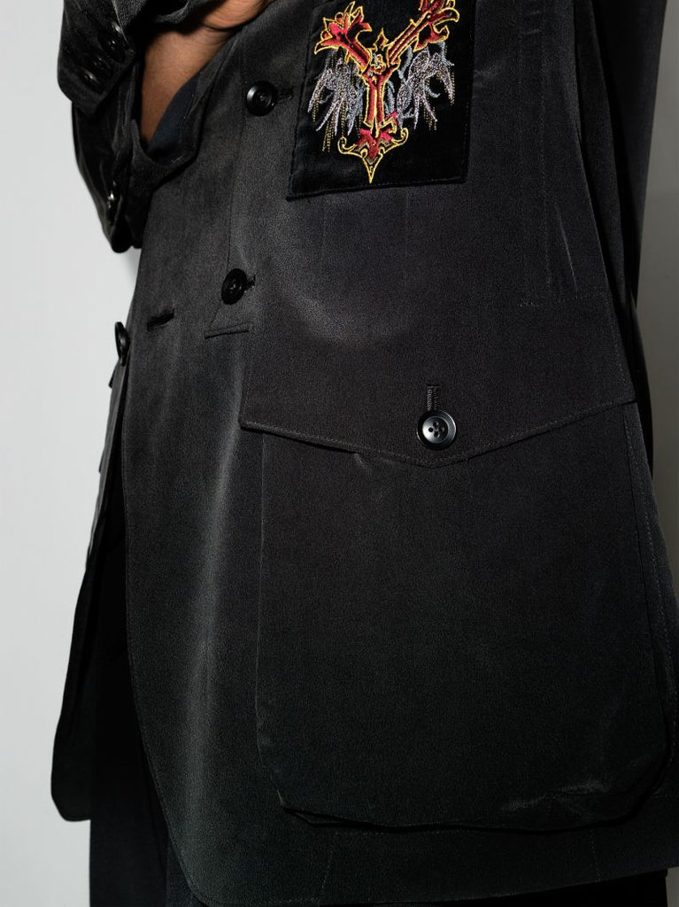 Embroidered Chest Patch Blazer