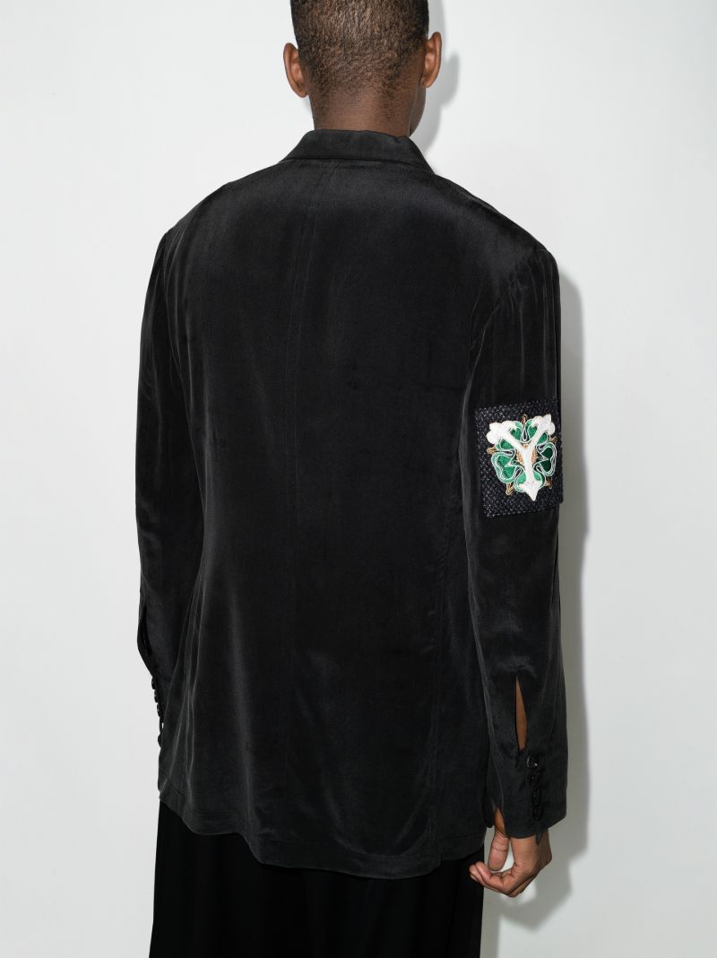 Embroidered Chest Patch Blazer