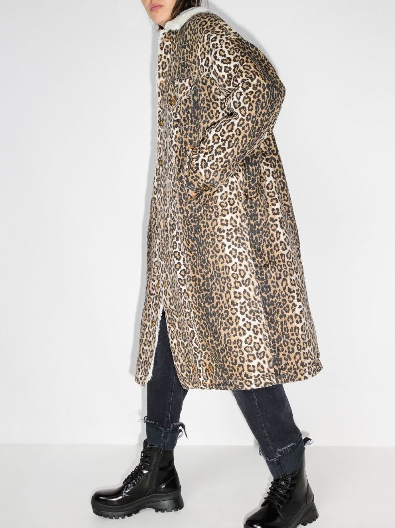 Lyle Leopard Print Oversized Coat