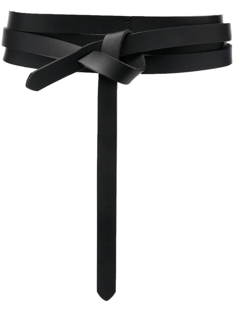 Black Leather Wrap Belt