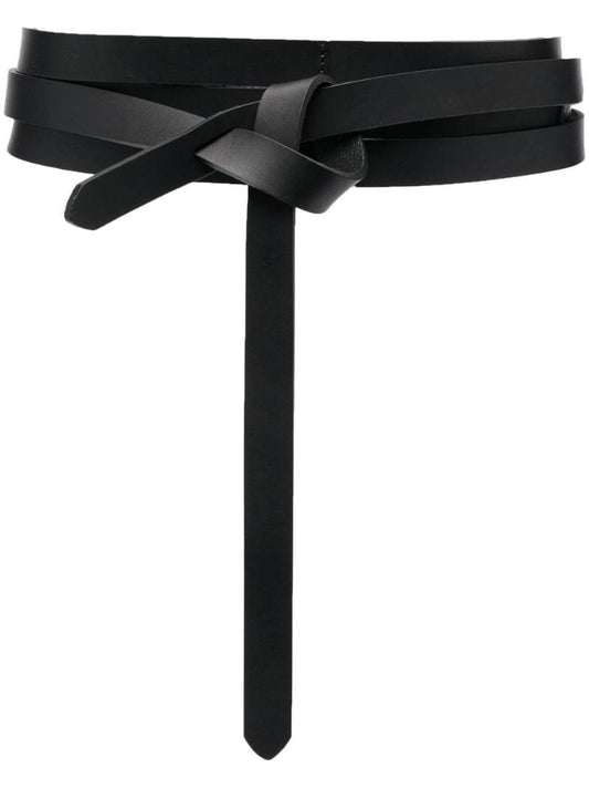 Black Leather Wrap Belt