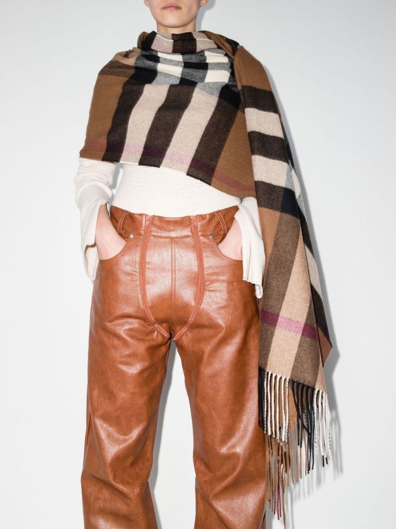 Brown House Check Cashmere Scarf