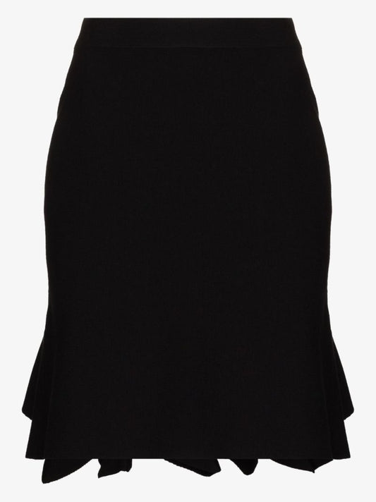 Black Knitted Mini Skirt