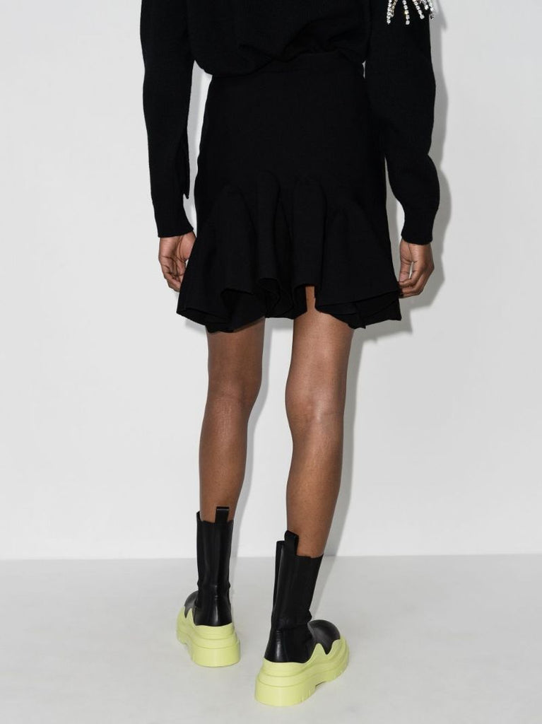 Black Knitted Mini Skirt