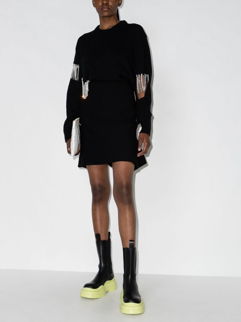 Black Knitted Mini Skirt