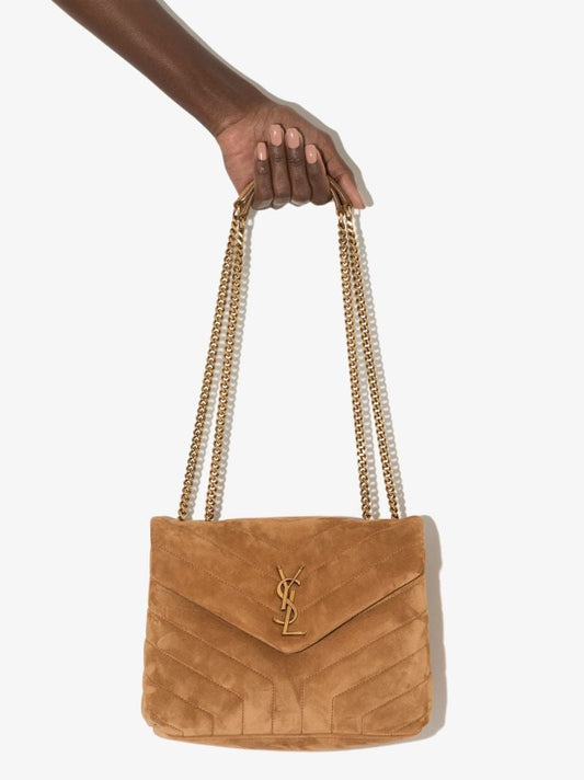 Brown Loulou Small Leather Shoulder Bag