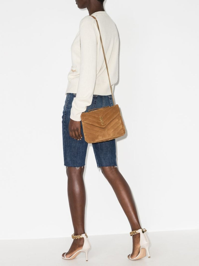 Brown Loulou Small Leather Shoulder Bag