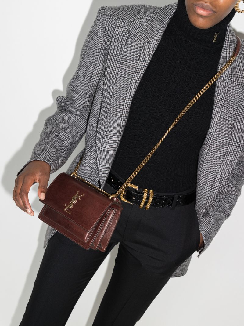 Brown Sunset Medium Leather Shoulder Bag
