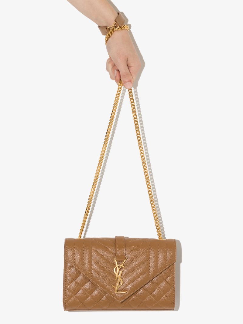 Brown Envelope Leather Cross Body Bag
