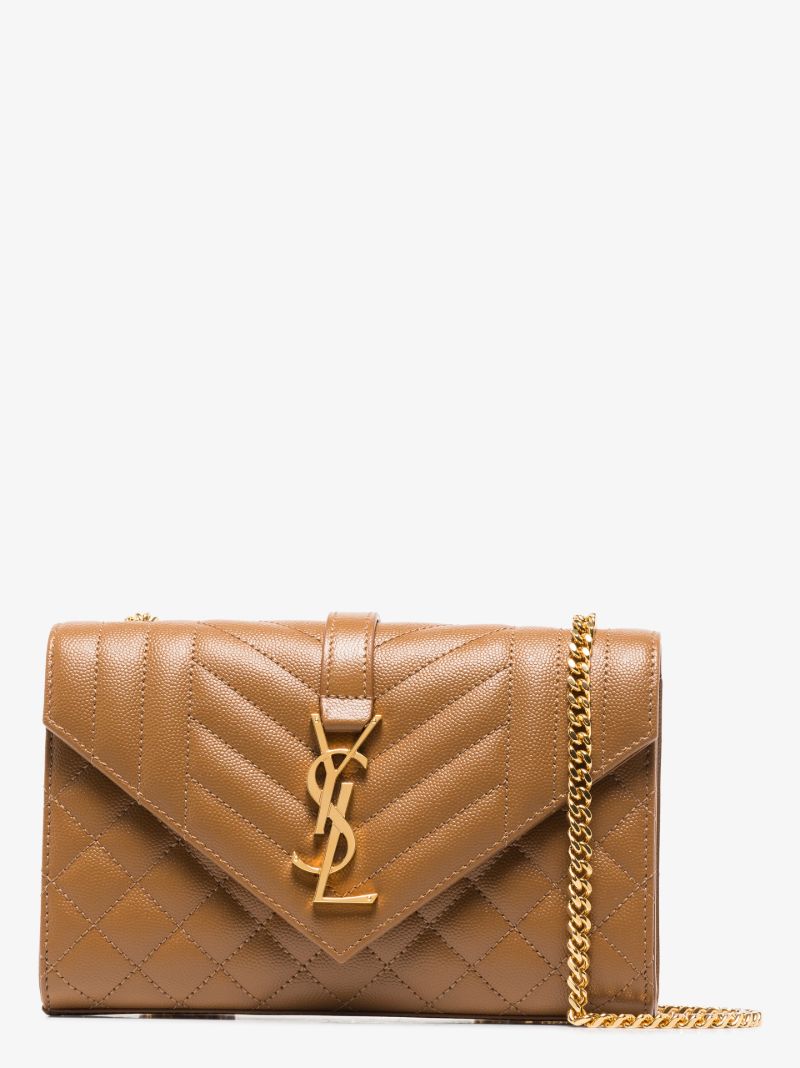 Brown Envelope Leather Cross Body Bag