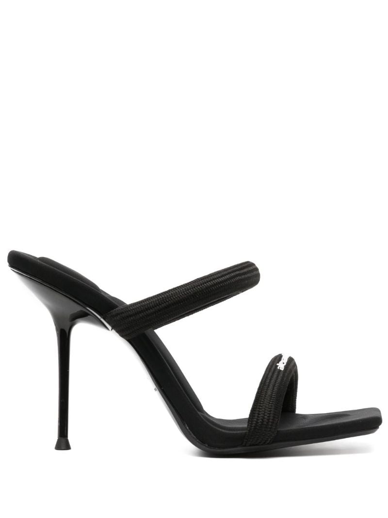 Black Logo Print Sandals