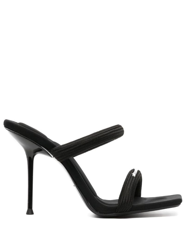 Black Logo Print Sandals