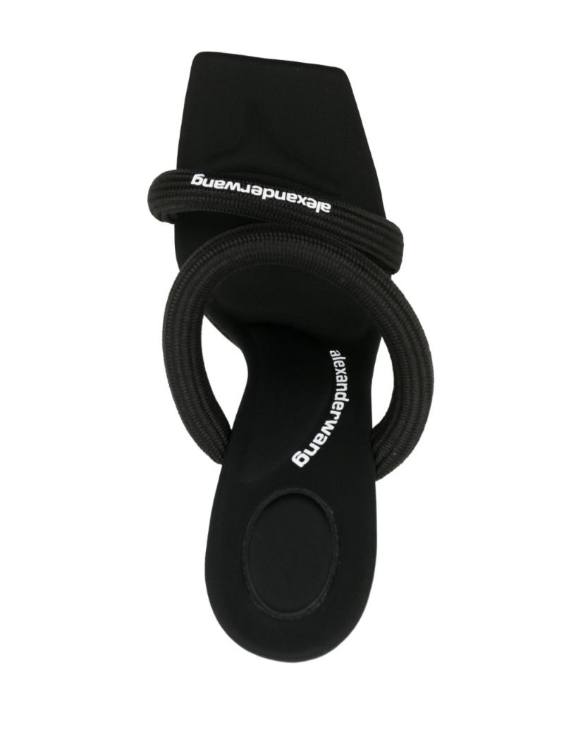 Black Logo Print Sandals