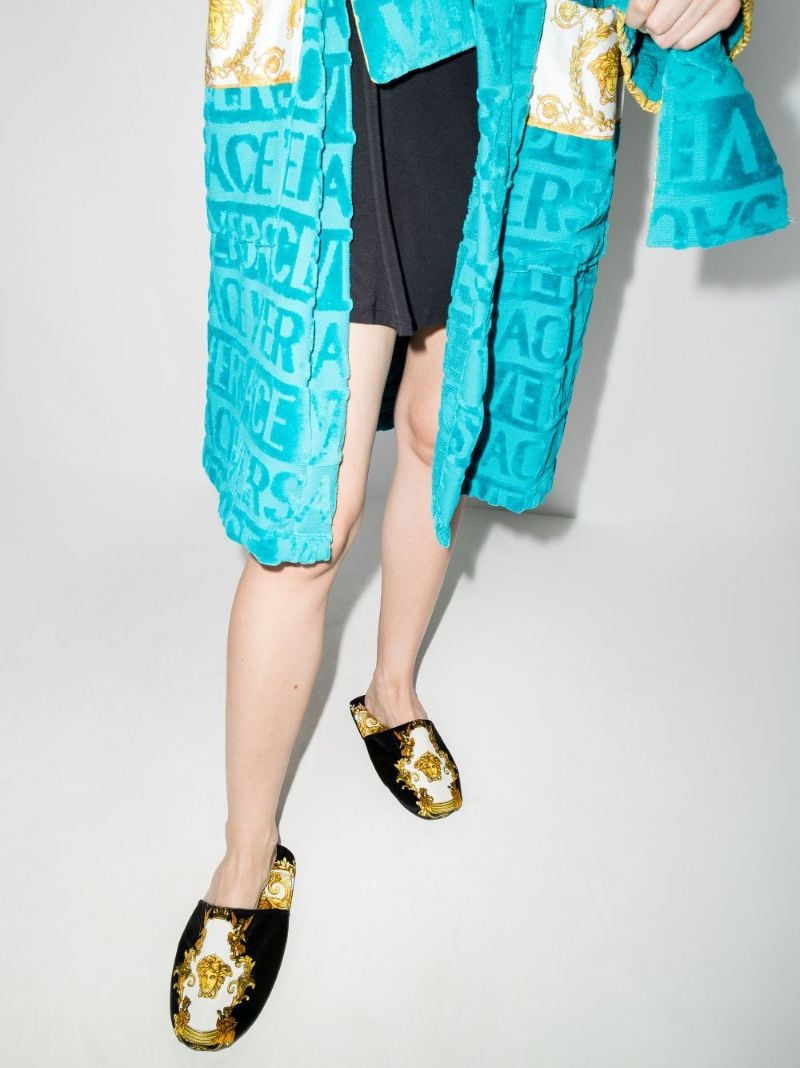 Black Medusa Renaissance Print Slippers