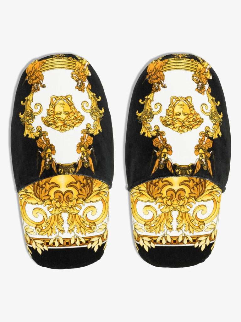Black Medusa Renaissance Print Slippers