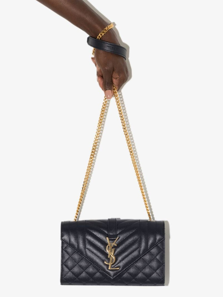 Blue Envelope Leather Cross Body Bag