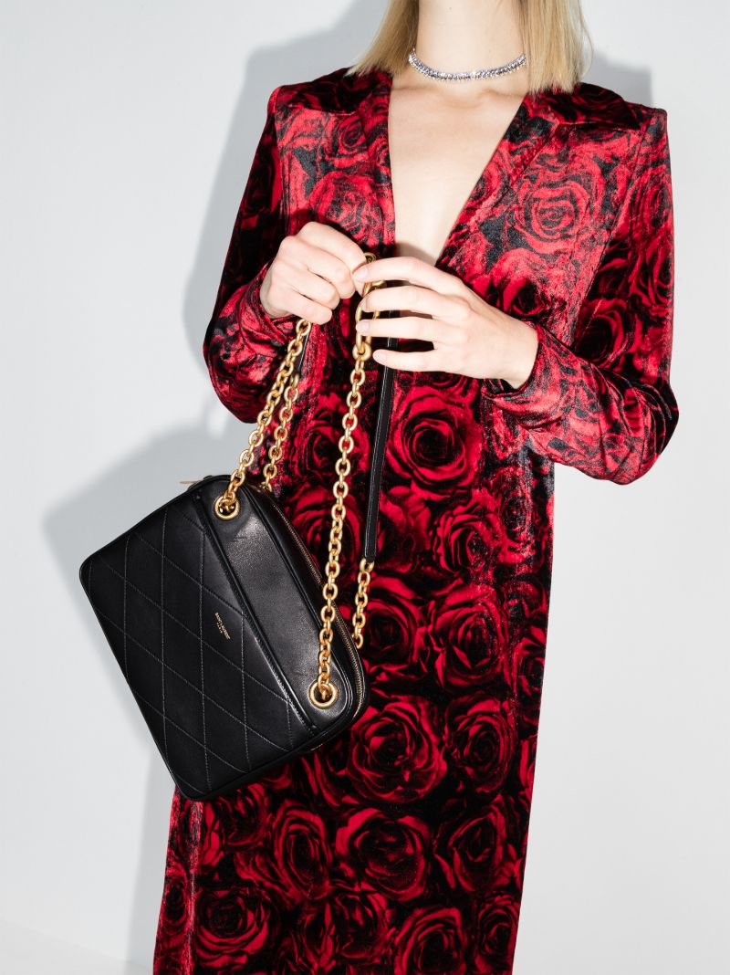 Slp Lthr Gld Hw Shldr Bag