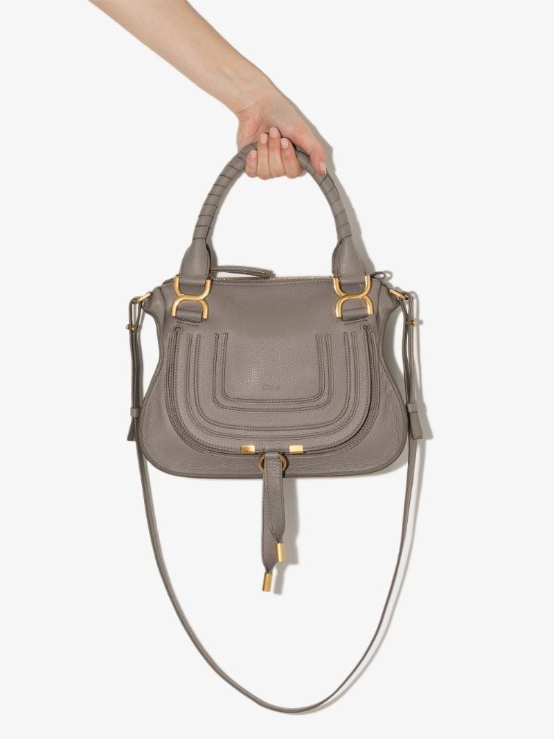 Grey Marcie Medium Leather Tote Bag