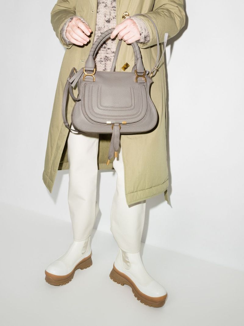 Grey Marcie Medium Leather Tote Bag