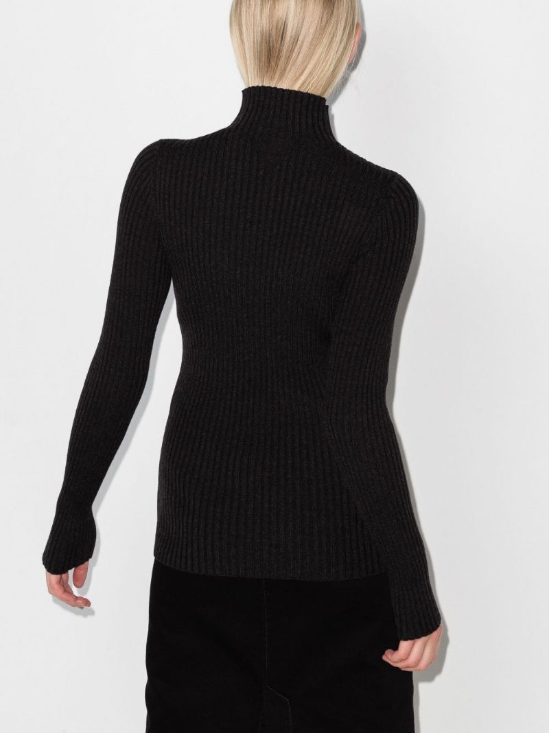 Grey Cut-out Wool Sweater