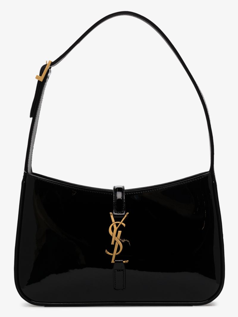 Black Le 5 Ã_x0083_Â  7 Patent Leather Shoulder Bag