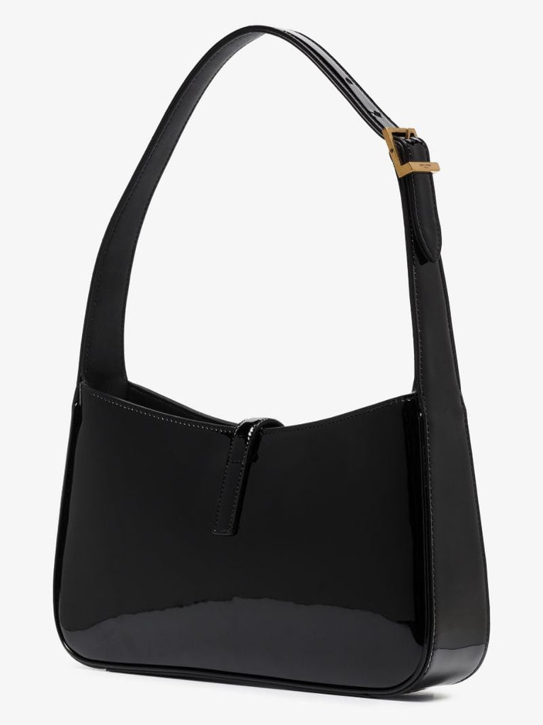 Black Le 5 Ã_x0083_Â  7 Patent Leather Shoulder Bag