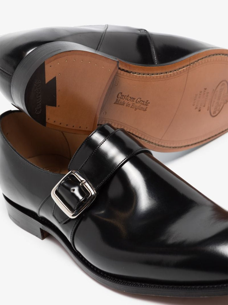 Black Westbury Leather Monk Strap Shoes