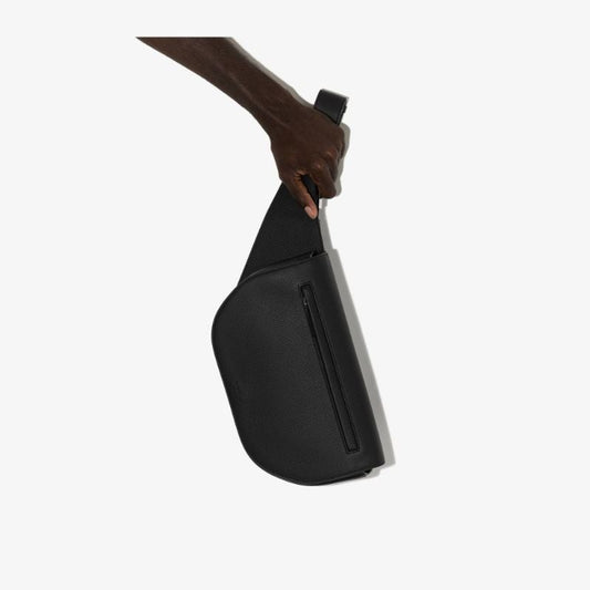 Black Olympia Large Leather Cross Body Bag