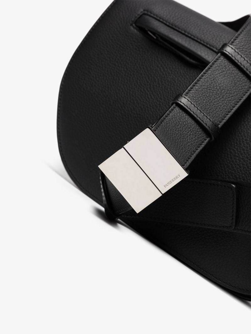 Black Olympia Large Leather Cross Body Bag