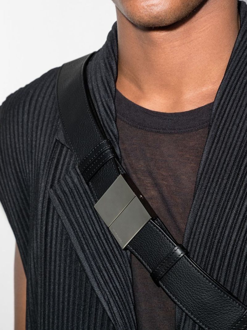 Black Olympia Large Leather Cross Body Bag