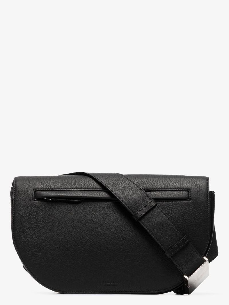 Black Olympia Large Leather Cross Body Bag