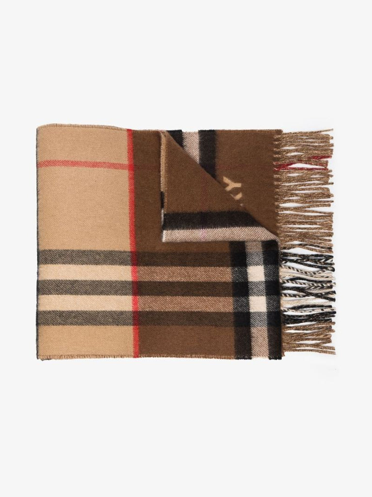 Brown Giant Vintage Check Cashmere Scarf