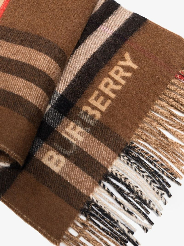Brown Giant Vintage Check Cashmere Scarf